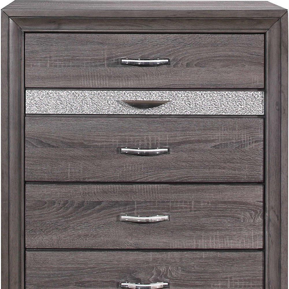 Grey Manufactured Wood Six Drawer Chest By Homeroots | Dressers | Modishstore - 4