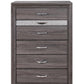Grey Manufactured Wood Six Drawer Chest By Homeroots | Dressers | Modishstore - 2