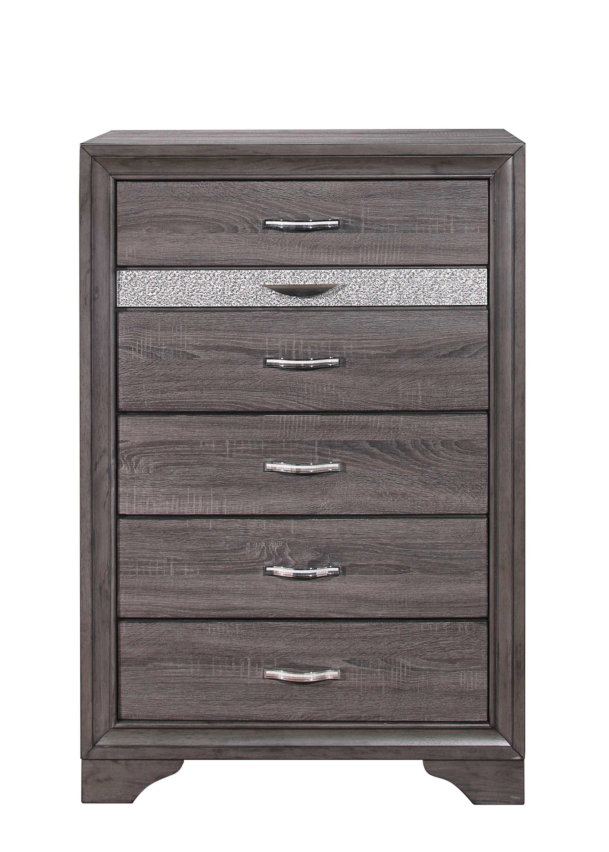 Grey Manufactured Wood Six Drawer Chest By Homeroots | Dressers | Modishstore - 2