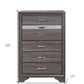 Grey Manufactured Wood Six Drawer Chest By Homeroots | Dressers | Modishstore - 6
