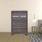 Grey Manufactured Wood Six Drawer Chest By Homeroots | Dressers | Modishstore - 1