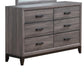 Gray Solid and Manufactured Wood Six Drawer Double Dresser By Homeroots | Dressers | Modishstore - 4