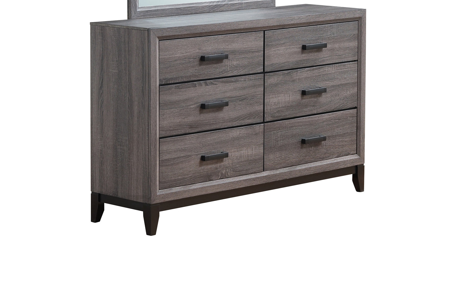 Gray Solid and Manufactured Wood Six Drawer Double Dresser By Homeroots | Dressers | Modishstore - 4