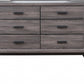 Gray Solid and Manufactured Wood Six Drawer Double Dresser By Homeroots | Dressers | Modishstore - 2