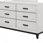 White Solid Wood Six Drawer Double Dresser By Homeroots | Dressers | Modishstore - 3
