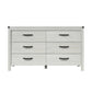 White Solid Wood Six Drawer Double Dresser By Homeroots | Dressers | Modishstore - 2