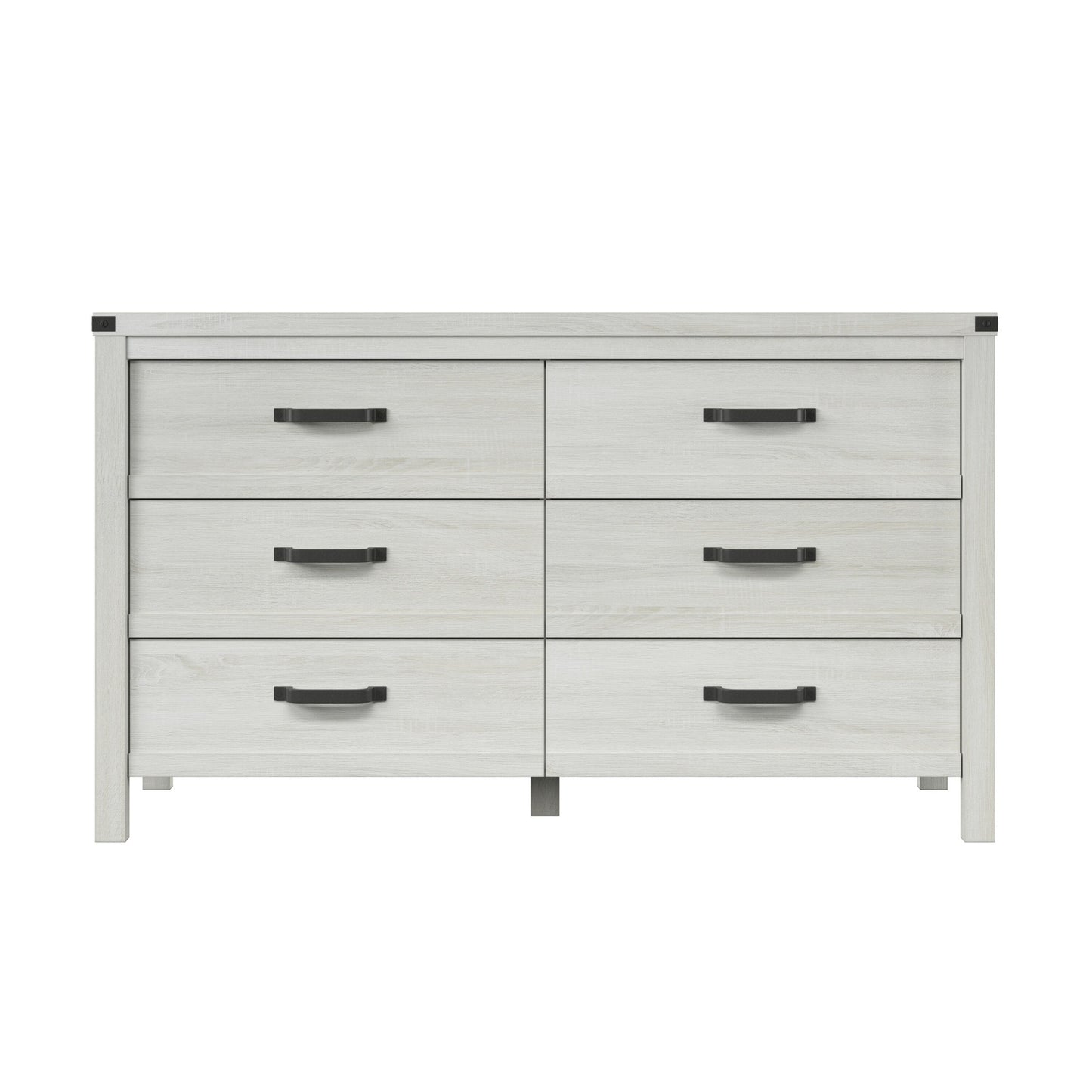 White Solid Wood Six Drawer Double Dresser By Homeroots | Dressers | Modishstore - 2