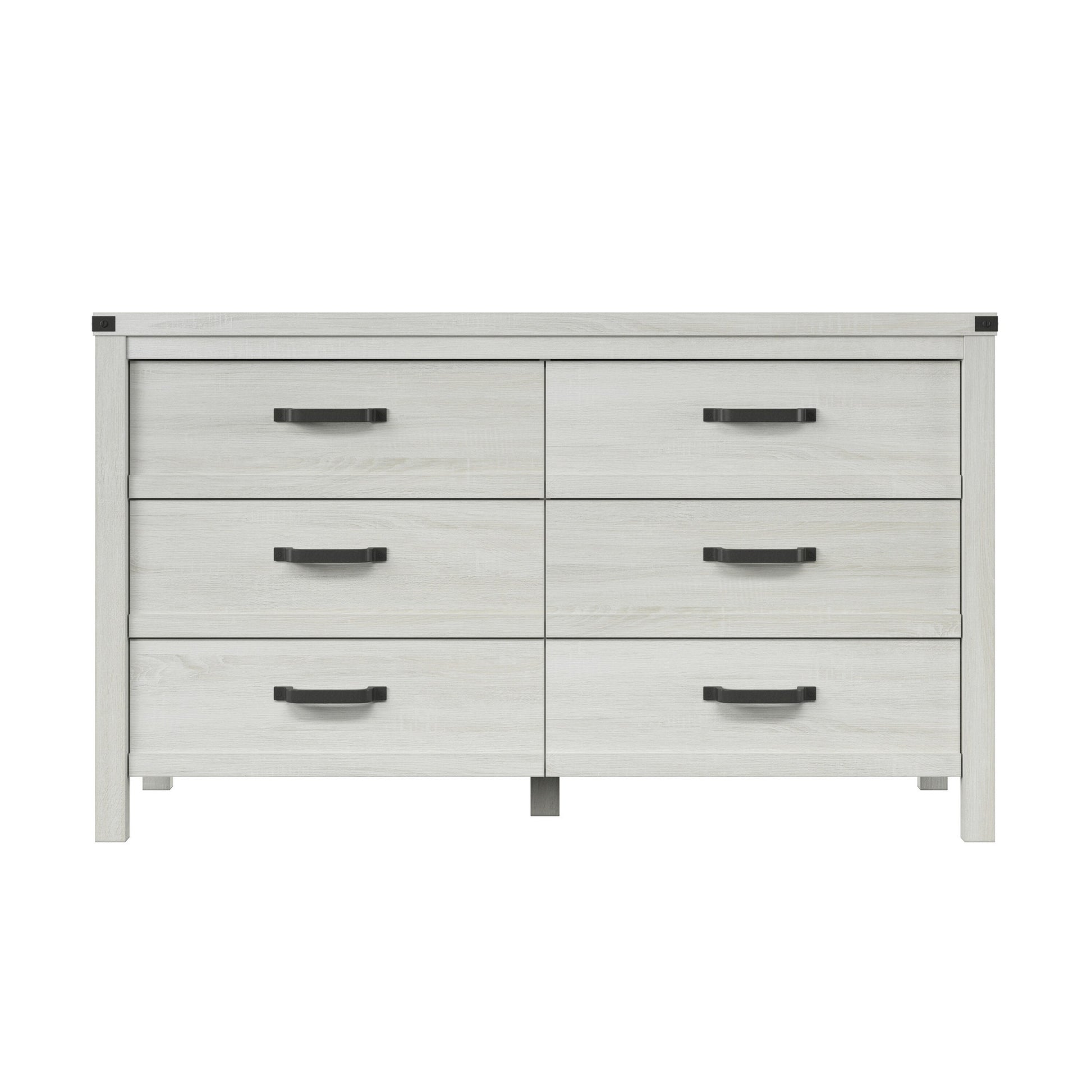 White Solid Wood Six Drawer Double Dresser By Homeroots | Dressers | Modishstore - 2