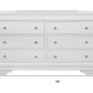 Metallic White Solid Wood Six Drawer Double Dresser By Homeroots | Dressers | Modishstore - 7