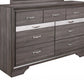 Grey Solid Wood Nine Drawer Double Dresser By Homeroots | Dressers | Modishstore - 3