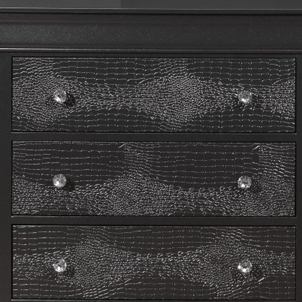 Metallic Grey Solid Wood Six Drawer Double Dresser By Homeroots | Dressers | Modishstore - 5