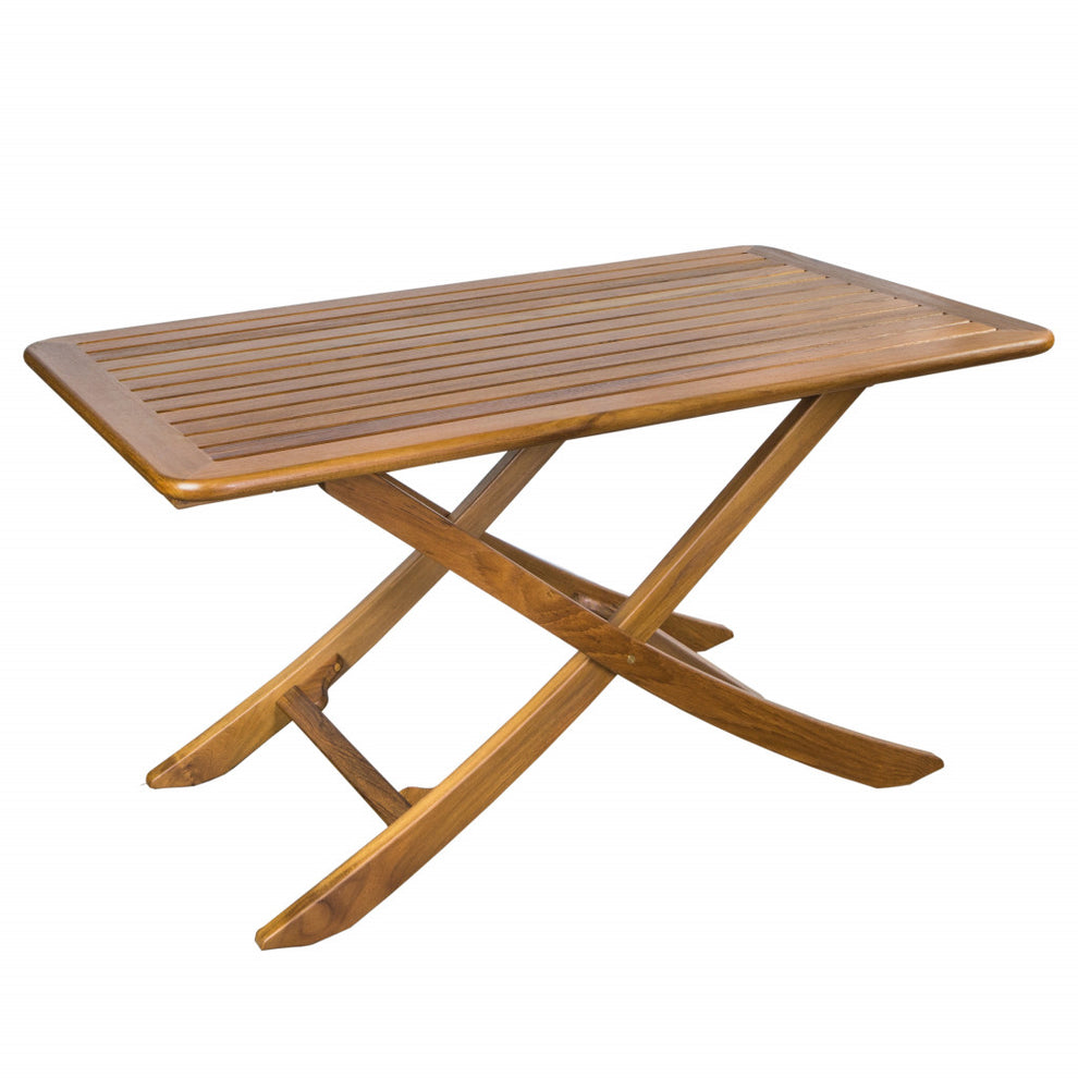 Brown Solid Wood Folding Outdoor Picnic Table By Homeroots | Outdoor Tables | Modishstore - 2