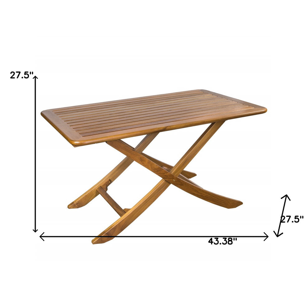 Brown Solid Wood Folding Outdoor Picnic Table By Homeroots | Outdoor Tables | Modishstore - 5