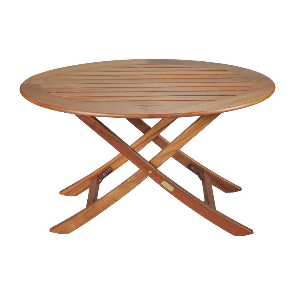Brown Oval Solid Wood Folding Outdoor Side Table By Homeroots | Outdoor Tables | Modishstore - 3