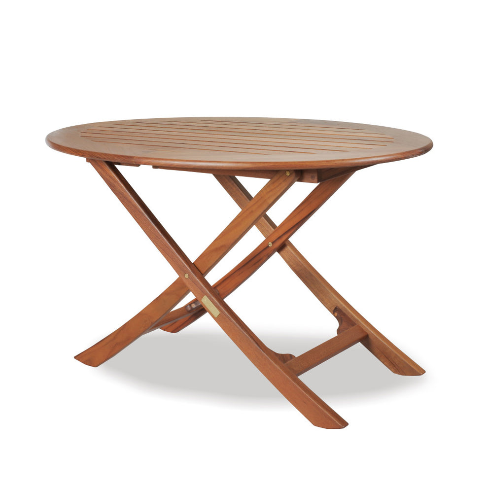 Brown Oval Solid Wood Folding Outdoor Side Table By Homeroots | Outdoor Tables | Modishstore - 2
