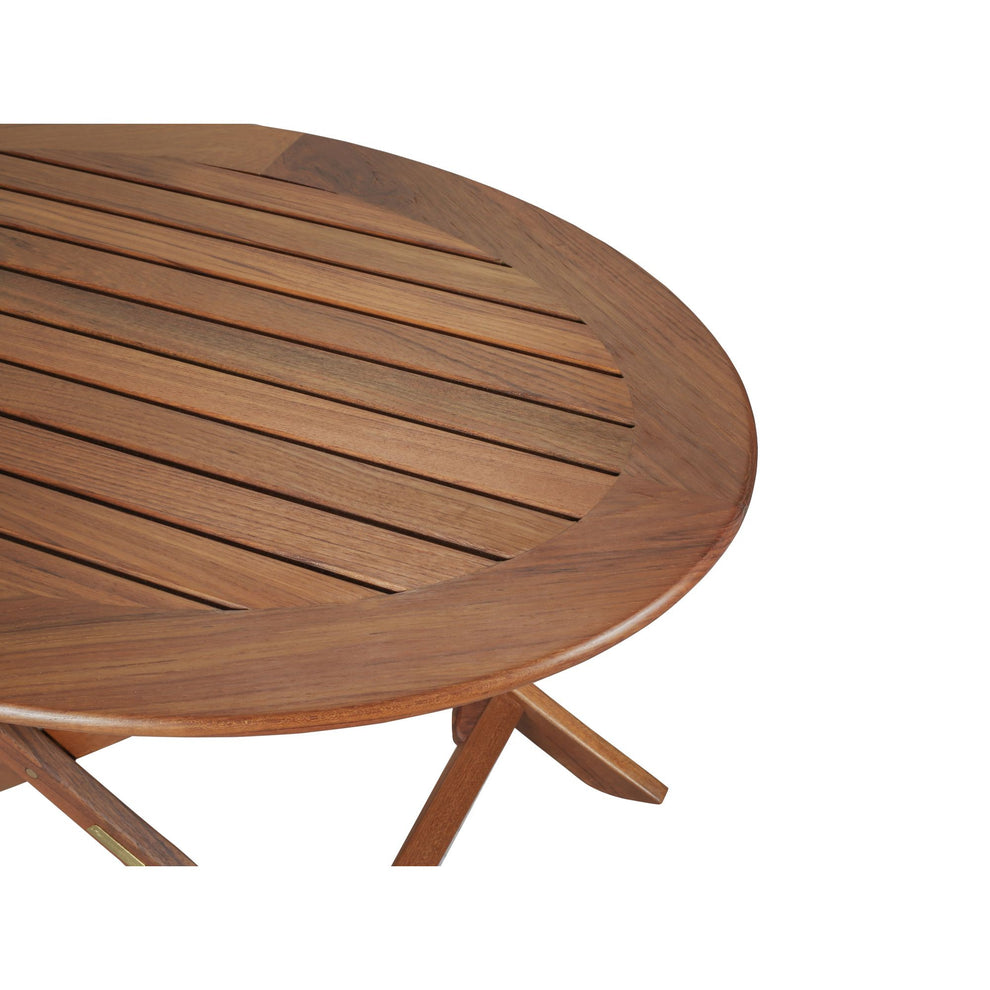Brown Oval Solid Wood Folding Outdoor Side Table By Homeroots | Outdoor Tables | Modishstore - 5