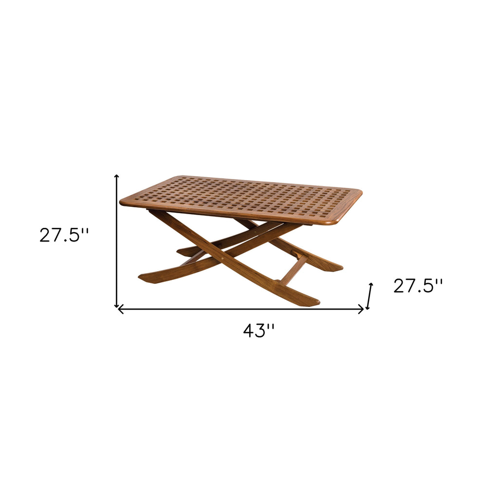 Brown Solid Wood Folding Outdoor Side Table By Homeroots | Outdoor Tables | Modishstore - 3