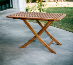 Brown Solid Wood Folding Outdoor Side Table By Homeroots