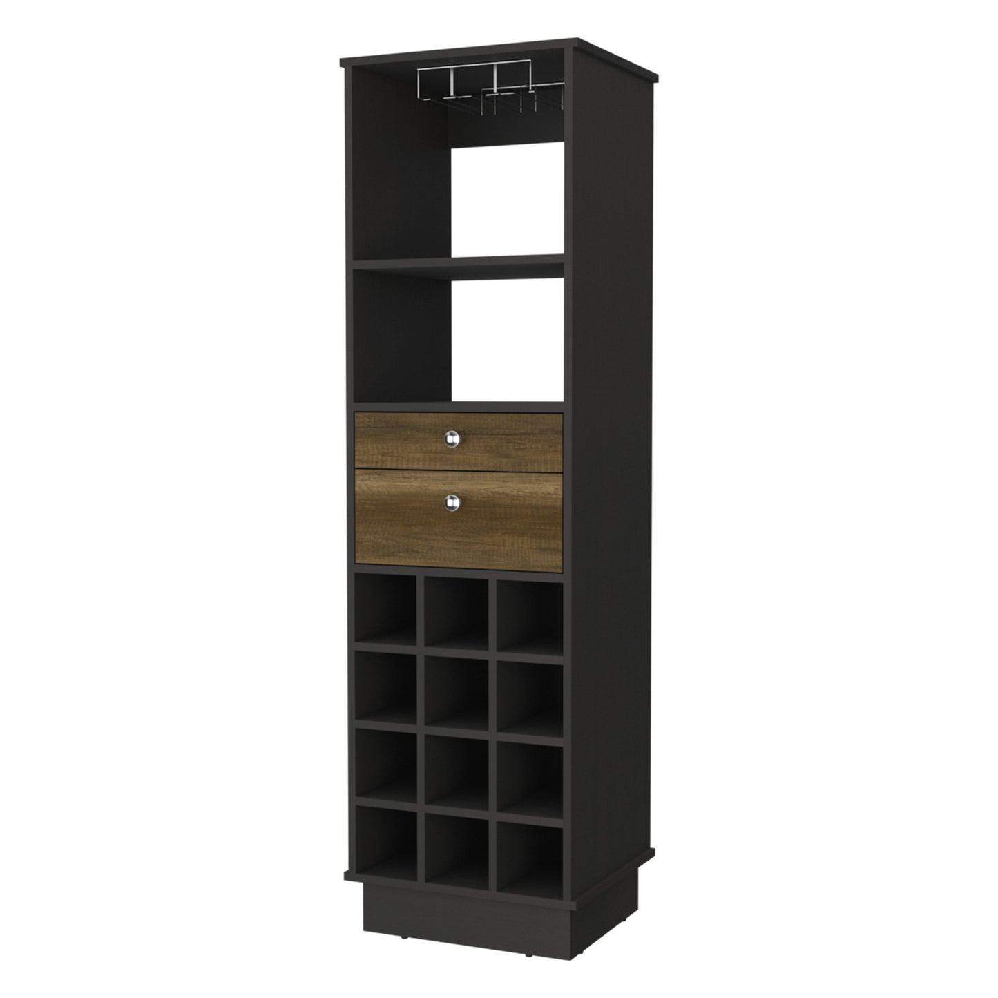 Black Bar Cabinet With Two Drawers By Homeroots | Cabinets | Modishstore - 3