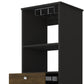Black Bar Cabinet With Two Drawers By Homeroots | Cabinets | Modishstore - 5