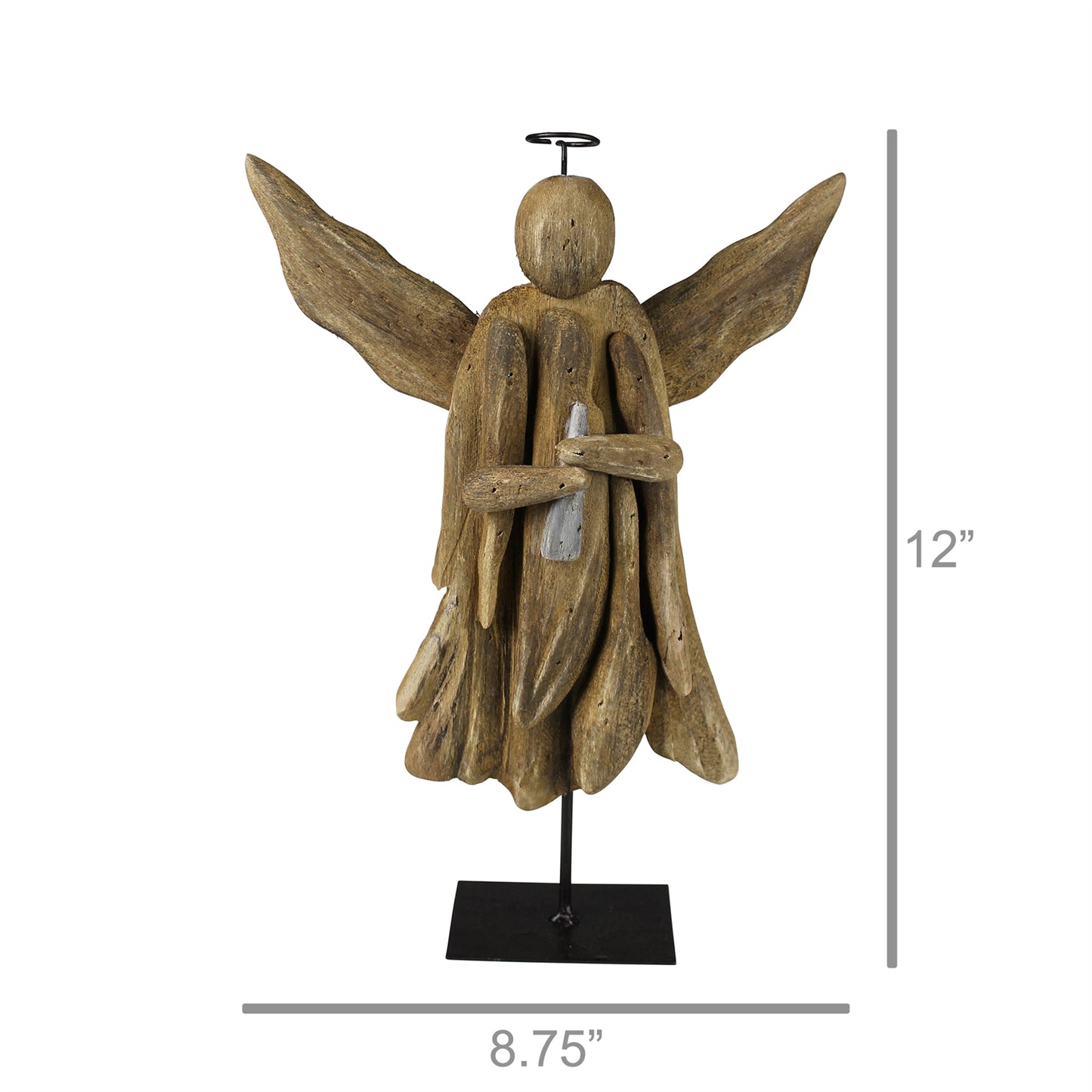 Angel on Stand, Wood - Wings Out Set Of 4 By HomArt | Ornaments | Modishstore - 2
