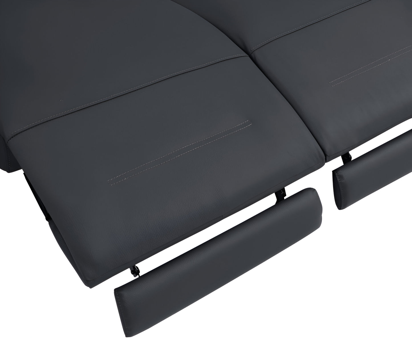 Gray Italian Leather USB Reclining Sofa With Black Legs By Homeroots | Sofas | Modishstore - 5