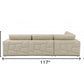 Beige Italian Leather Reclining L Shaped Two Piece Corner Sectional By Homeroots | Outdoor Sofas, Loveseats & Sectionals | Modishstore - 6