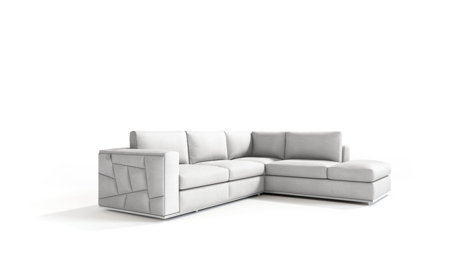 White Italian Leather Reclining L Shaped Two Piece Corner Sectional By Homeroots | Outdoor Sofas, Loveseats & Sectionals | Modishstore - 7