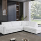 White Italian Leather Reclining L Shaped Two Piece Corner Sectional By Homeroots | Outdoor Sofas, Loveseats & Sectionals | Modishstore - 1