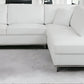 White Italian Leather Reclining L Shaped Two Piece Corner Sectional By Homeroots | Outdoor Sofas, Loveseats & Sectionals | Modishstore - 3