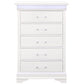 White Solid Wood Five Drawer Chest with LED Lighting By Homeroots | Dressers | Modishstore - 2