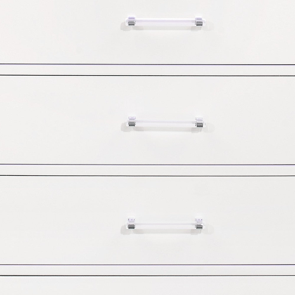 White Solid Wood Five Drawer Chest with LED Lighting By Homeroots | Dressers | Modishstore - 5