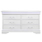 White Solid Wood Six Drawer Double Dresser with LED By Homeroots | Dressers | Modishstore - 3