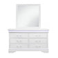 White Solid Wood Six Drawer Double Dresser with LED By Homeroots | Dressers | Modishstore - 2