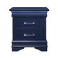 Blue Two Drawer Solid Wood Lighted Nightstand By Homeroots | Nightstands | Modishstore - 2