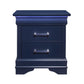 Blue Two Drawer Solid Wood Lighted Nightstand By Homeroots | Nightstands | Modishstore - 3