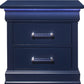 Blue Two Drawer Solid Wood Lighted Nightstand By Homeroots | Nightstands | Modishstore - 4