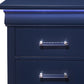 Blue Two Drawer Solid Wood Lighted Nightstand By Homeroots | Nightstands | Modishstore - 5