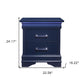 Blue Two Drawer Solid Wood Lighted Nightstand By Homeroots | Nightstands | Modishstore - 6