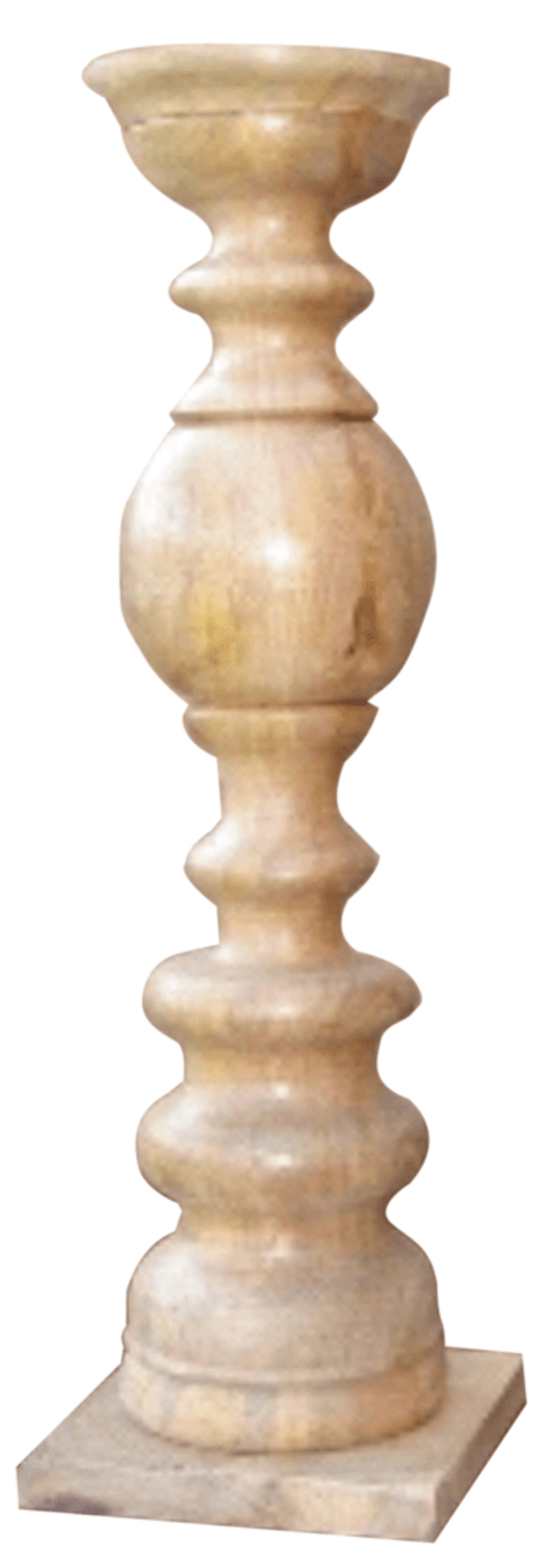 Natural Solid Wood Floor Pillar Candle Holder By Homeroots | Candle Holders | Modishstore - 2