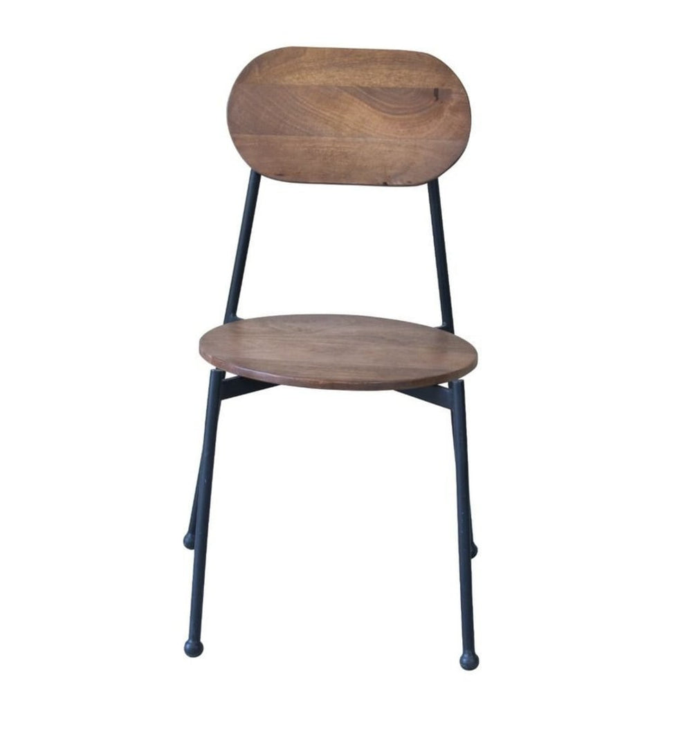 Set of Two Brown And Black Metal and Wood King Louis Back Dining Side Chairs By Homeroots | Dining Chairs | Modishstore - 4