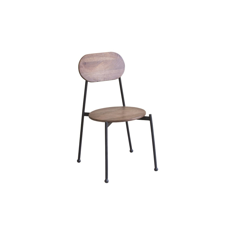 Set of Two Brown And Black Metal and Wood King Louis Back Dining Side Chairs By Homeroots | Dining Chairs | Modishstore - 3