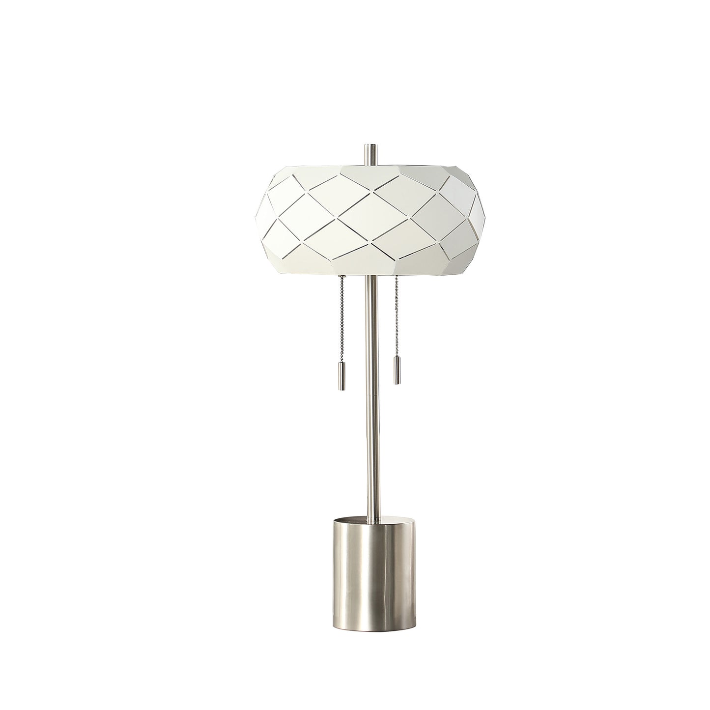 Silver Metal Table Lamp With Geometric Laser Cut Metal Shade By Homeroots | Table Lamps | Modishstore - 5