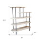 White and Gray Iron and Solid Wood Five Tier Bookcase By Homeroots | Bookcases | Modishstore - 5