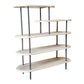 White and Gray Iron and Solid Wood Five Tier Bookcase By Homeroots | Bookcases | Modishstore - 2