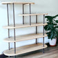 White and Gray Iron and Solid Wood Five Tier Bookcase By Homeroots | Bookcases | Modishstore - 1