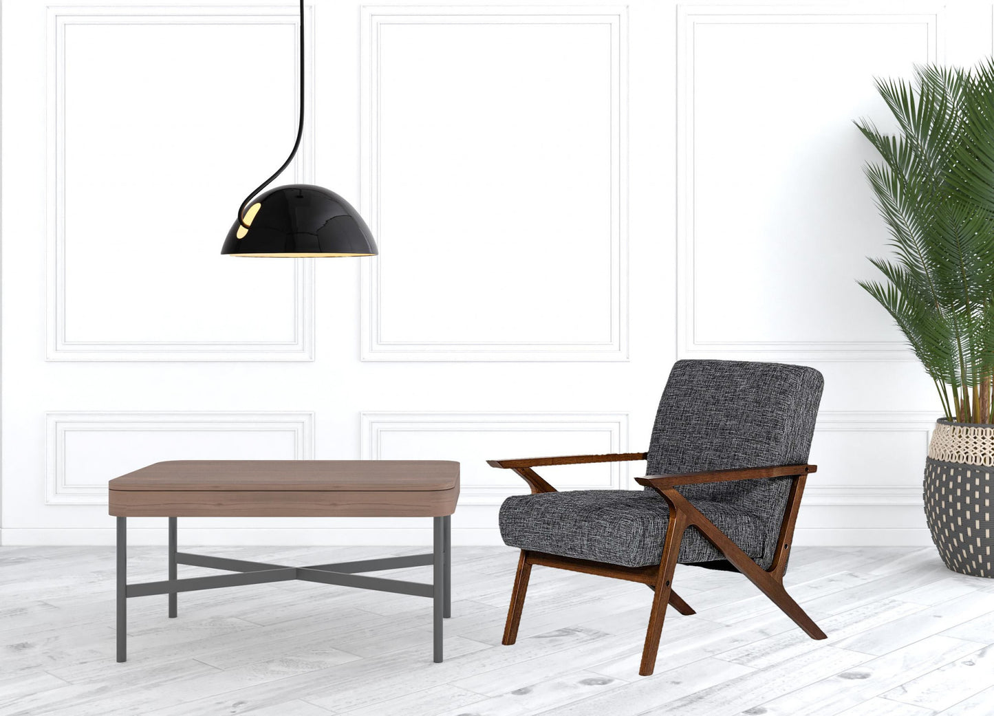 Gray And Brown Upholstered Arm Chair By Homeroots | Accent Chairs | Modishstore - 6