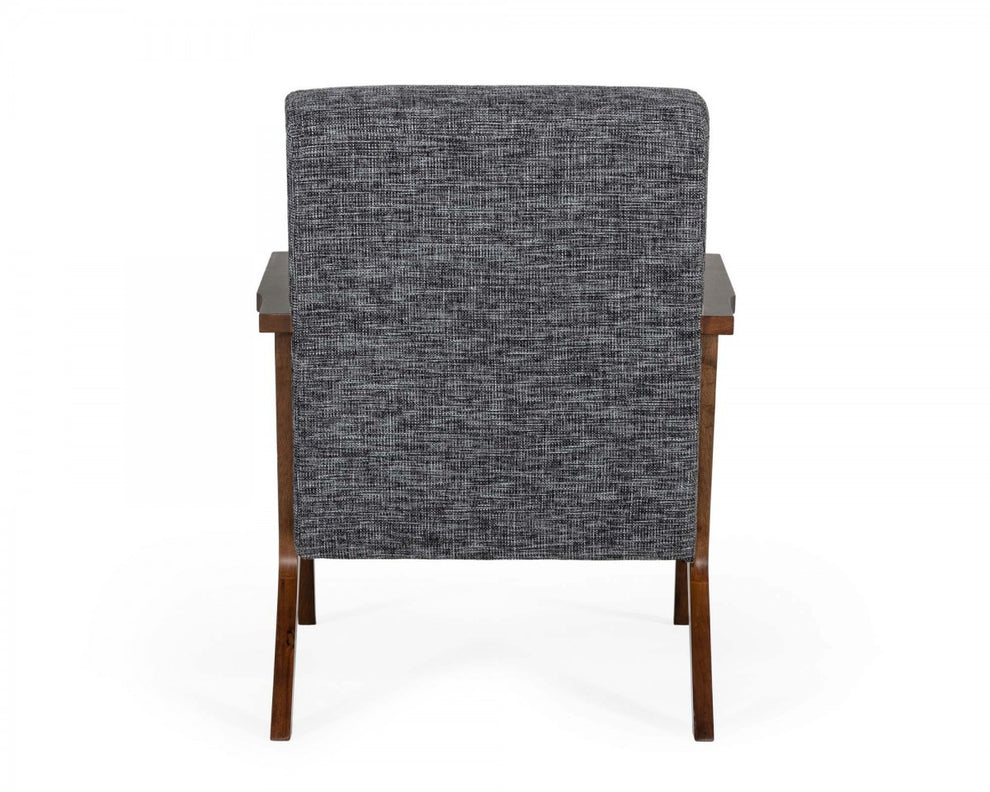 Gray And Brown Upholstered Arm Chair By Homeroots | Accent Chairs | Modishstore - 5