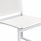 Set of Two White Aluminum Indoor Outdoor Dining Chair By Homeroots | Outdoor Chairs | Modishstore - 6