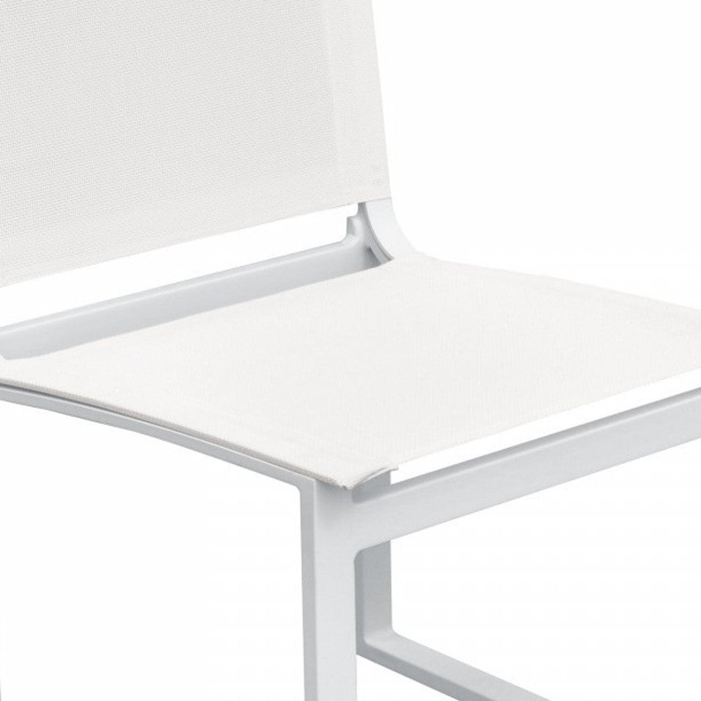 Set of Two White Aluminum Indoor Outdoor Dining Chair By Homeroots | Outdoor Chairs | Modishstore - 6